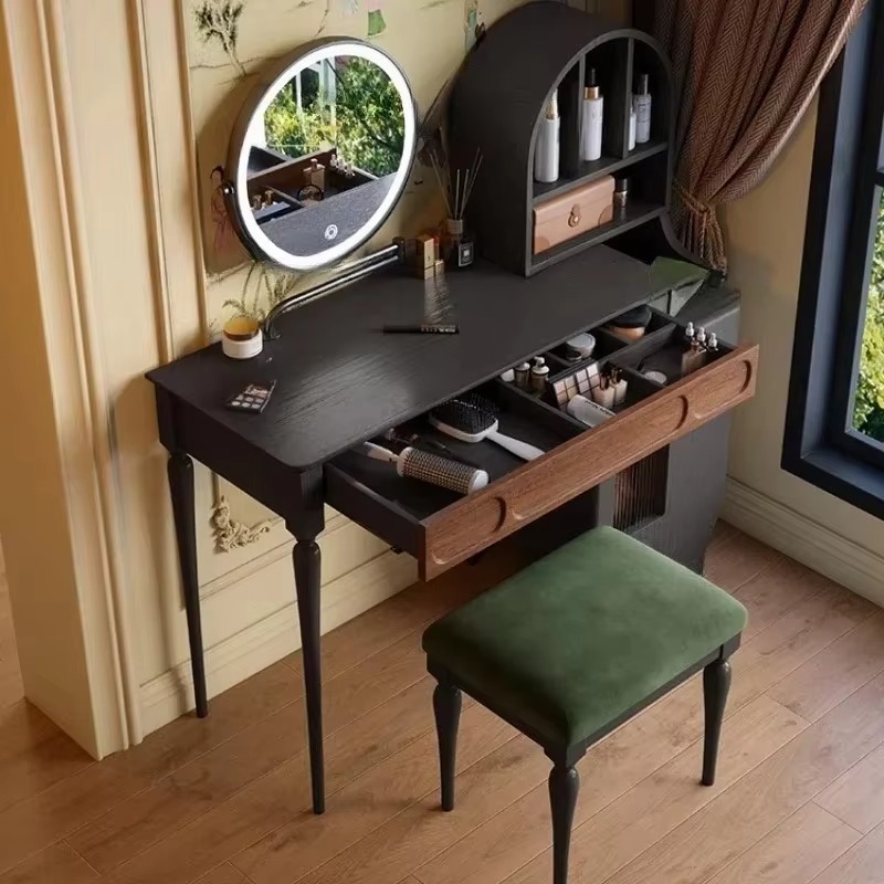 Beauty Makeup Vanity Set - Tavolo da Trucco Nero Italiano con