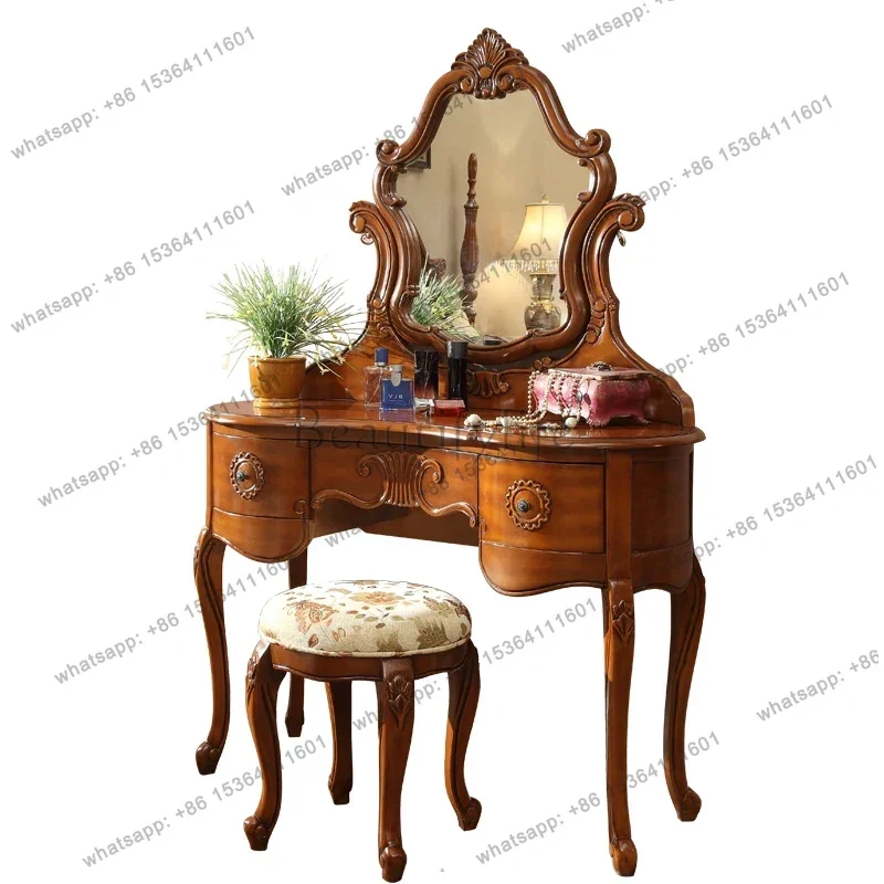 Beauty Makeup Vanity Set - yj9 Tavolo da toeletta portaoggetti marrone